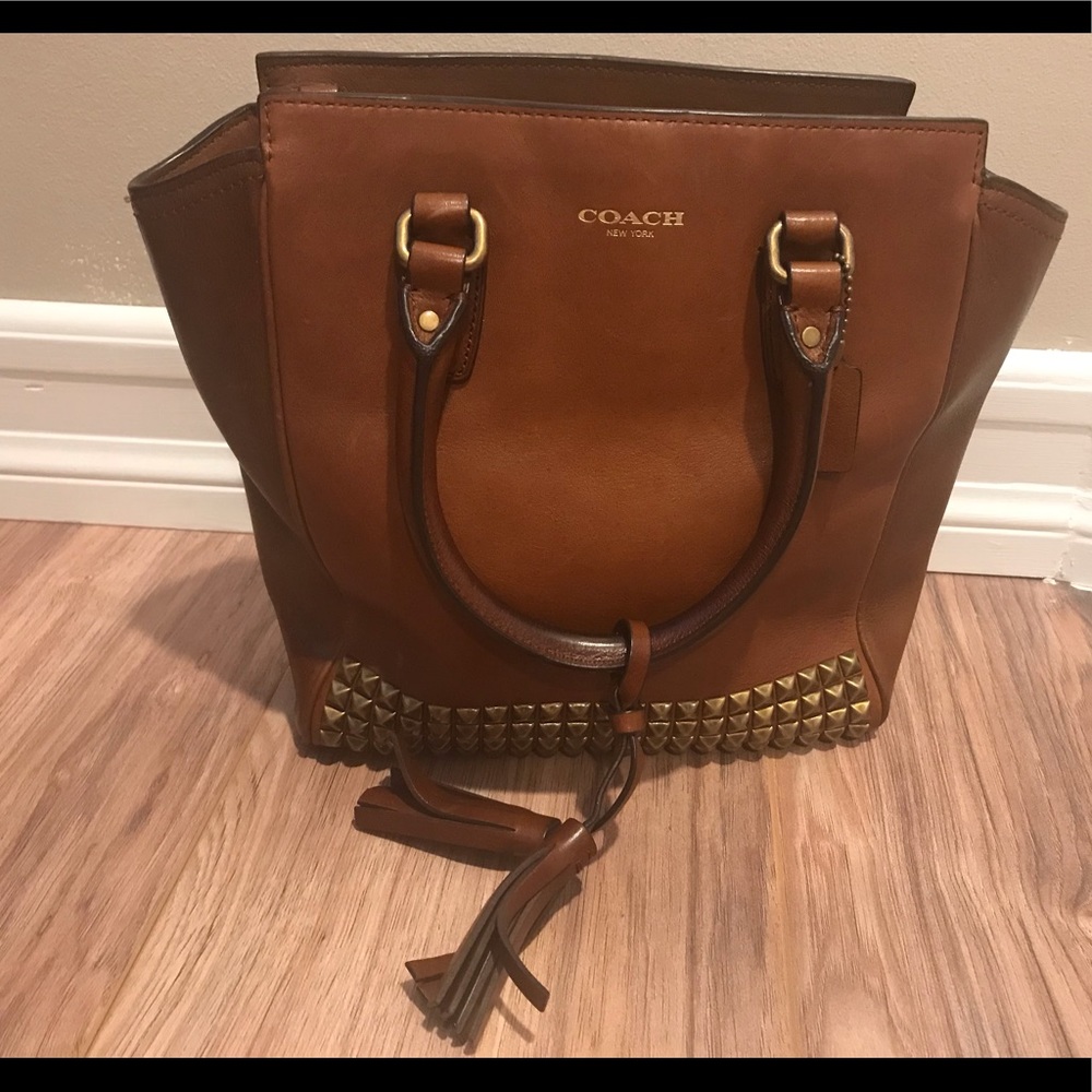 Coach leather bag with studs